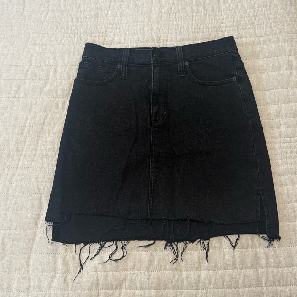 Madewell Black Denim Skirt